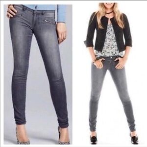 CAbi gray zipper graphite skinny jeans sz.6